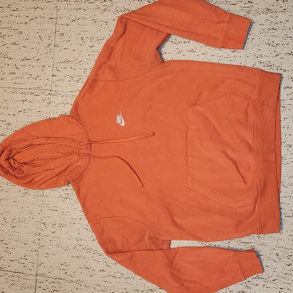 Nike Salmon Pink Embroidered Logo Pullover Hoodie Sweater Unisex